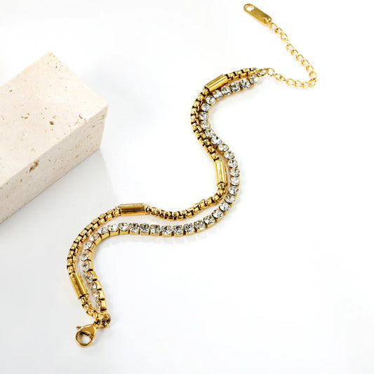 Dual Chain Crystal Bracelet