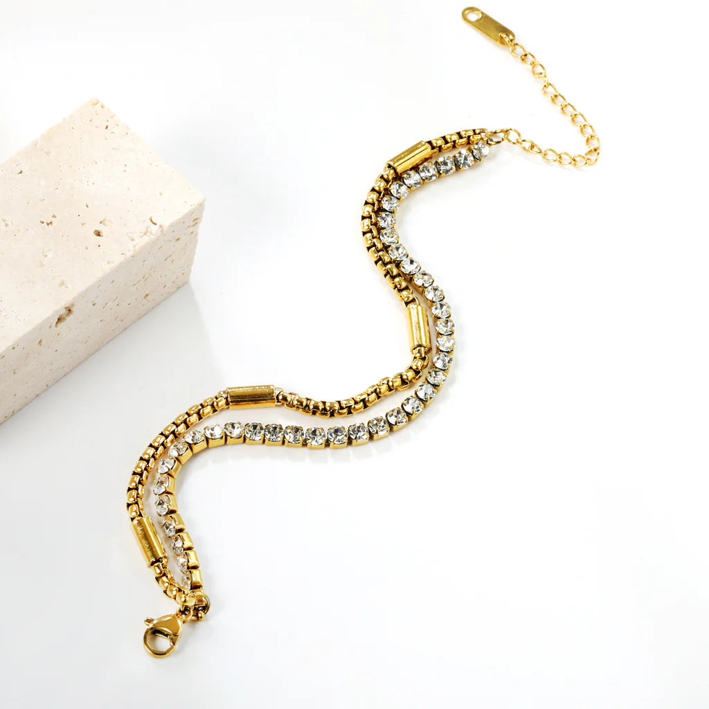 Dual Chain Crystal Bracelet