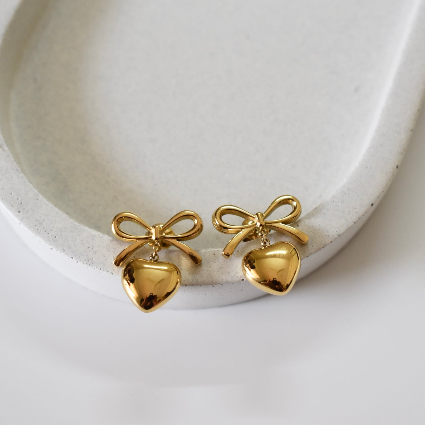 Bow Heart Earrings