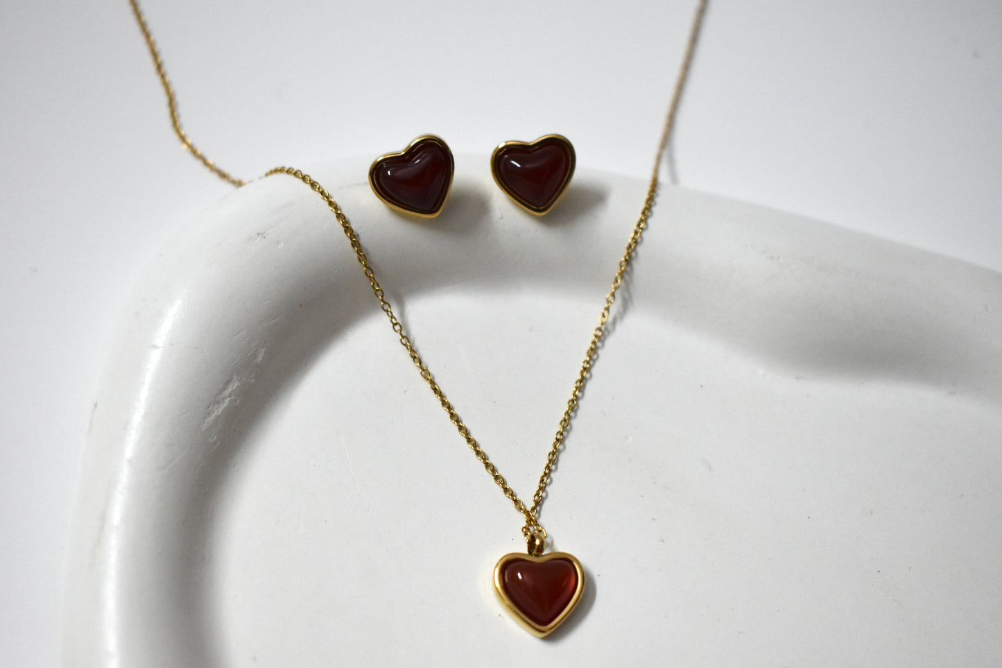 Red Heart Pendant Set