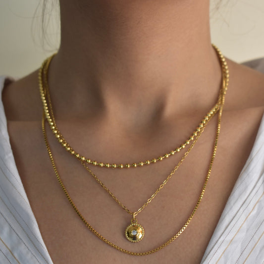 Crystal Triple Layered Necklace