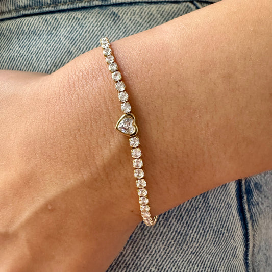 Heart Tennis Bracelet