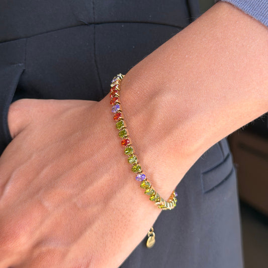 Multi Color Tennis Bracelet