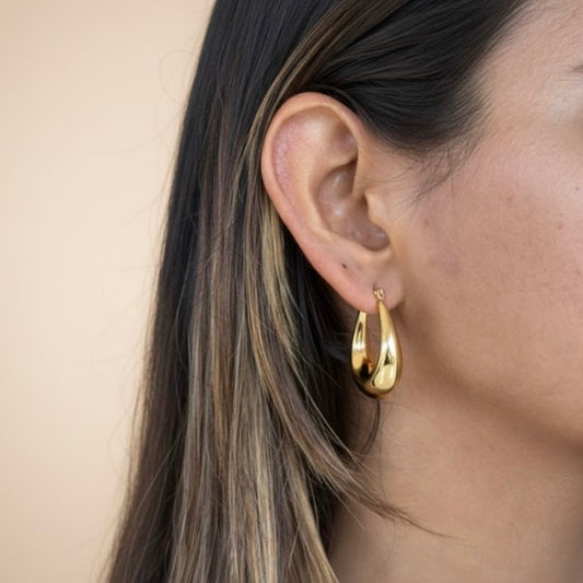 Oval Hollow Earrings