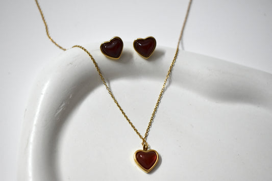 Red Heart Pendant Set