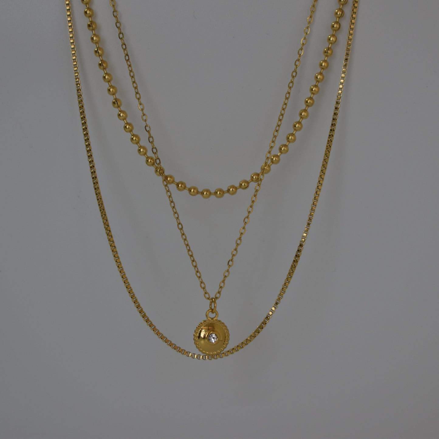 Crystal Triple Layered Necklace