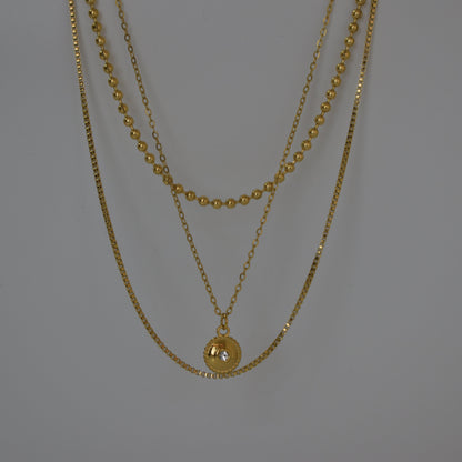 Crystal Triple Layered Necklace