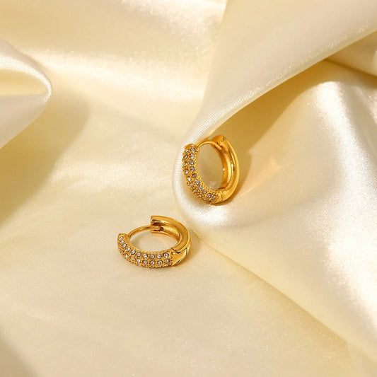 Zircon Huggie Earrings