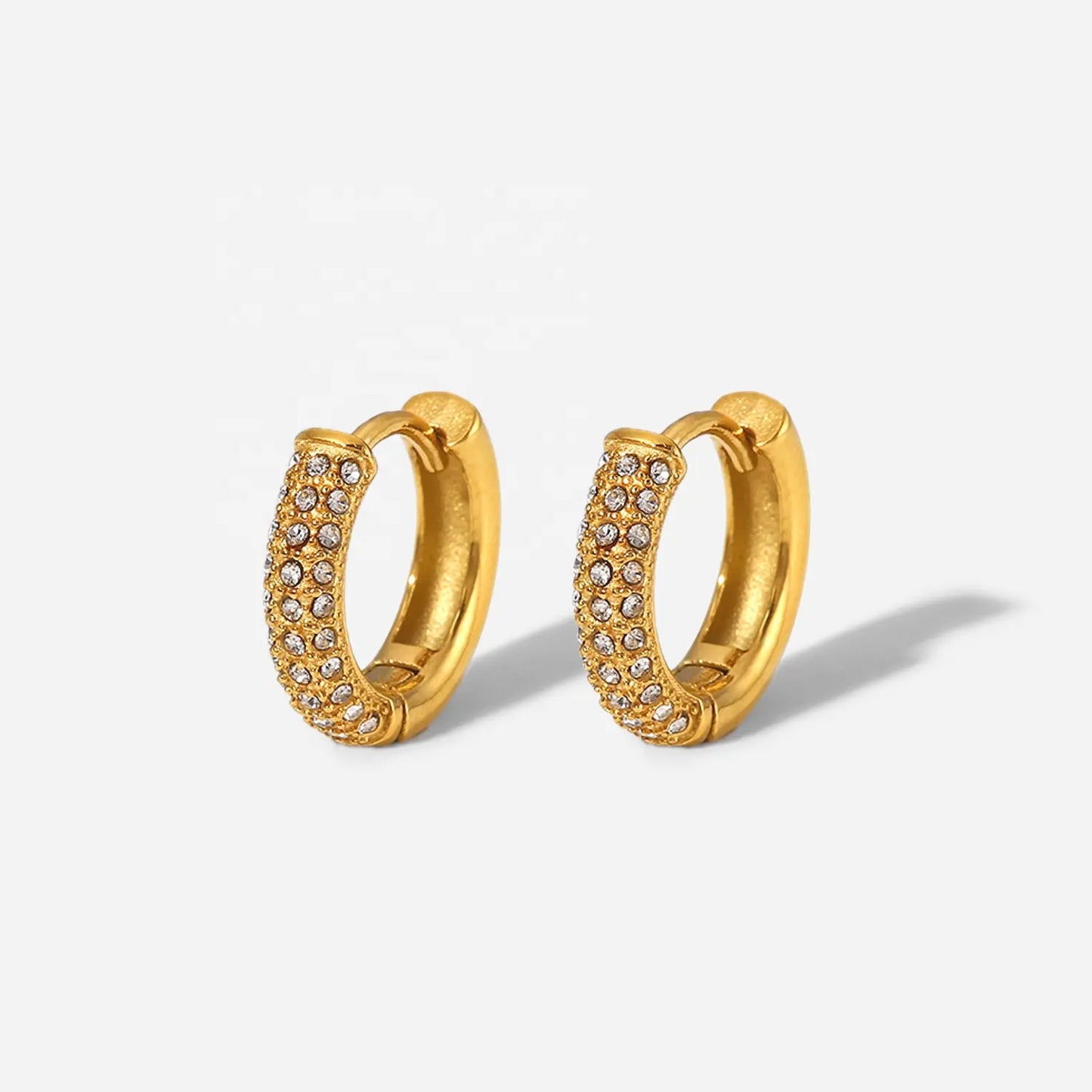Zircon Huggie Earrings