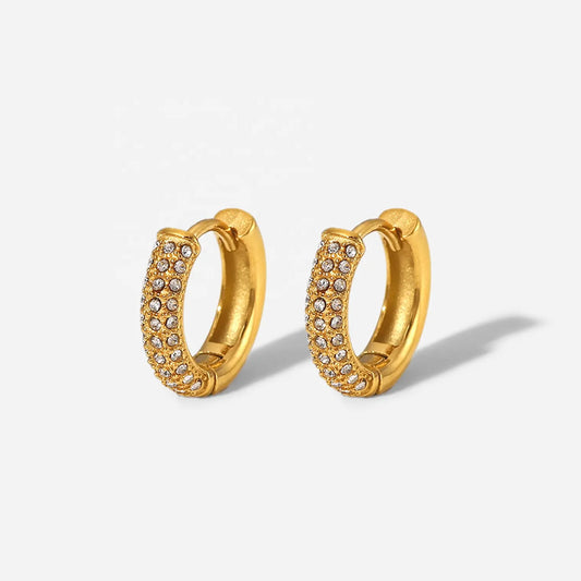 Zircon Huggie Earrings
