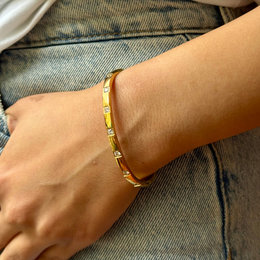 Studded Gold Bangle