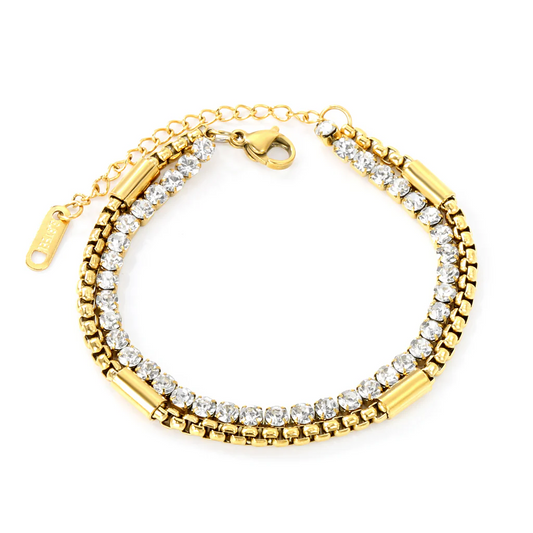 Dual Chain Crystal Bracelet