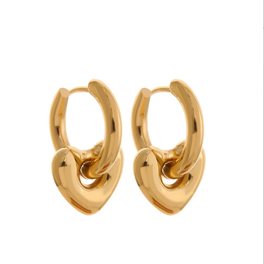 Looped Heart Hoops