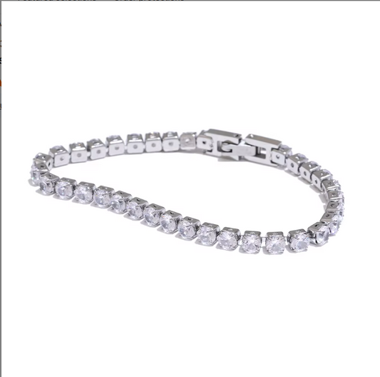 Tennis Bracelet (Silver)